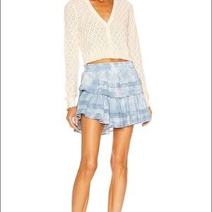 New LoveShackFancy Pacific Blue Indigo hand dyed ruffle skirt